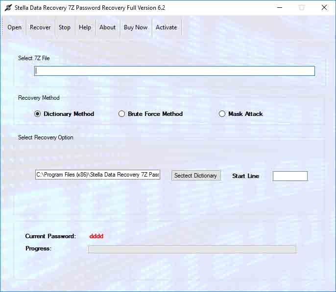 Recover 7z Archive File Password 6.2